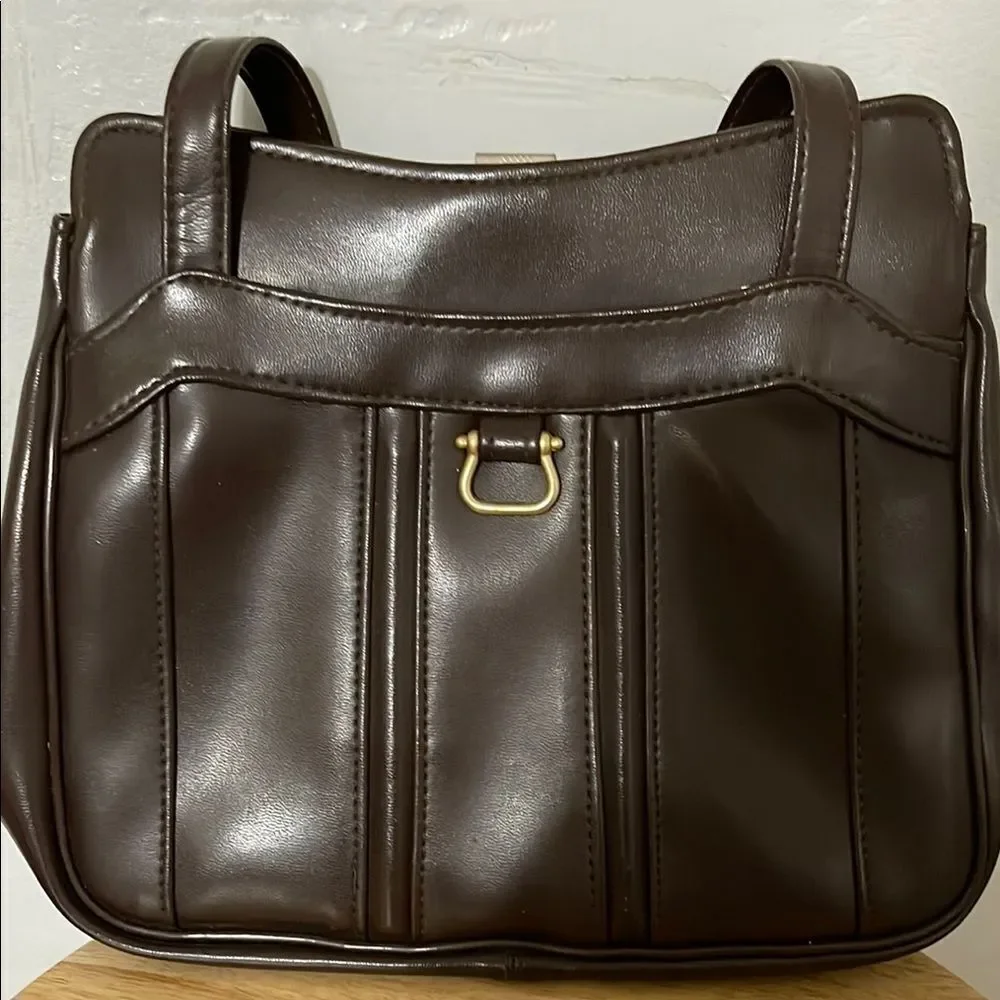 R.O. C. Vintage Elegant Brown  Vinyl  Handbag